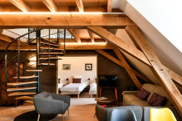 7-La Heve- Duplex pour 9 personnes - chambre vue séjour